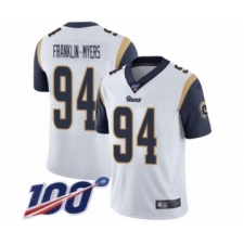 Men's Los Angeles Rams #94 John Franklin-Myers White Vapor Untouchable Limited Player 100th Season Football Jersey