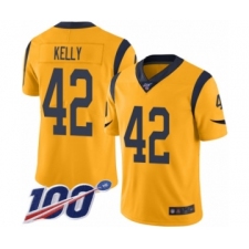 Men's Los Angeles Rams #42 John Kelly Limited Gold Rush Vapor Untouchable 100th Season Football Jersey