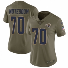 Women's Nike Los Angeles Rams #70 Joseph Noteboom Limited Olive 2017 Salute to Service NFL Jersey