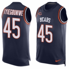 Men's Nike Chicago Bears #45 Joel Iyiegbuniwe Limited Navy Blue Player Name & Number Tank Top NFL Jersey
