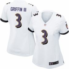 Women's Nike Baltimore Ravens #3 Robert Griffin III Game White NFL Jersey