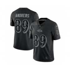Men's Baltimore Ravens #89 Mark Andrews Black Reflective Limited Stitched Football Jersey