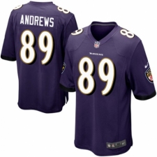 Men's Nike Baltimore Ravens #89 Mark Andrews Game Purple Team Color NFL Jersey