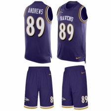 Men's Nike Baltimore Ravens #89 Mark Andrews Limited Purple Tank Top Suit NFL Jersey