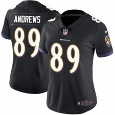 Women's Nike Baltimore Ravens #89 Mark Andrews Black Alternate Vapor Untouchable Elite Player NFL Jersey