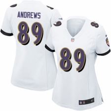 Women's Nike Baltimore Ravens #89 Mark Andrews Game White NFL Jersey