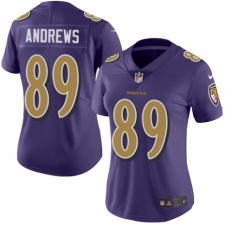 Women's Nike Baltimore Ravens #89 Mark Andrews Limited Purple Rush Vapor Untouchable NFL Jersey