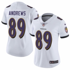 Women's Nike Baltimore Ravens #89 Mark Andrews White Vapor Untouchable Limited Player NFL Jersey
