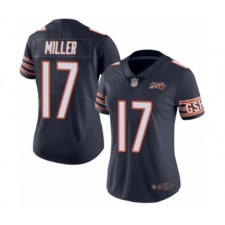 Women's Chicago Bears #17 Anthony Miller Navy Blue Team Color 100th Season Limited Football Jersey
