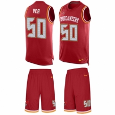 Men's Nike Tampa Bay Buccaneers #50 Vita Vea Limited Red Tank Top Suit NFL Jersey