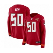 Women's Nike Tampa Bay Buccaneers #50 Vita Vea Limited Red Therma Long Sleeve NFL Jersey