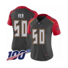 Women's Tampa Bay Buccaneers #50 Vita Vea Limited Gray Inverted Legend 100th Season Football Jersey