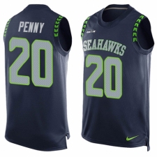 Men's Nike Seattle Seahawks #20 Rashaad Penny Limited Steel Blue Player Name & Number Tank Top NFL Jersey