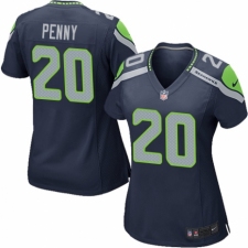 Women's Nike Seattle Seahawks #20 Rashaad Penny Game Navy Blue Team Color NFL Jersey