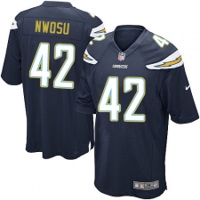 Men's Nike Los Angeles Chargers #42 Uchenna Nwosu Game Navy Blue Team Color NFL Jersey