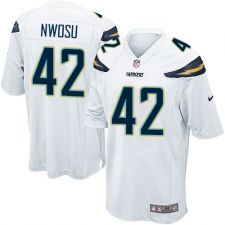 Men's Nike Los Angeles Chargers #42 Uchenna Nwosu Game White NFL Jersey
