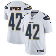 Men's Nike Los Angeles Chargers #42 Uchenna Nwosu White Vapor Untouchable Limited Player NFL Jersey