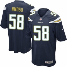 Men's Nike Los Angeles Chargers #58 Uchenna Nwosu Game Navy Blue Team Color NFL Jersey