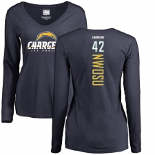 NFL Women's Nike Los Angeles Chargers #42 Uchenna Nwosu Navy Blue Backer Long Sleeve T-Shirt