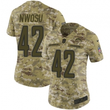 Women's Nike Los Angeles Chargers #42 Uchenna Nwosu Limited Camo 2018 Salute to Service NFL Jersey