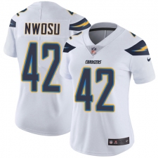 Women's Nike Los Angeles Chargers #42 Uchenna Nwosu White Vapor Untouchable Limited Player NFL Jersey