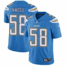 Youth Nike Los Angeles Chargers #58 Uchenna Nwosu Electric Blue Alternate Vapor Untouchable Limited Player NFL Jersey