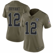 Women's Nike Oakland Raiders #12 Martavis Bryant Limited Olive 2017 Salute to Service NFL Jersey