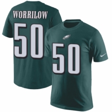 Nike Philadelphia Eagles #50 Paul Worrilow Green Rush Pride Name & Number T-Shirt