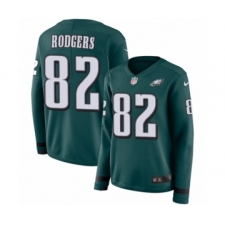 Women's Nike Philadelphia Eagles #82 Richard Rodgers Limited Green Therma Long Sleeve NFL Jersey