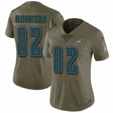 Women's Nike Philadelphia Eagles #82 Richard Rodgers Limited Olive 2017 Salute to Service NFL Jersey