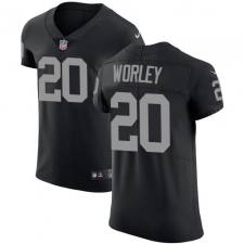 Men's Nike Oakland Raiders #20 Daryl Worley Black Team Color Vapor Untouchable Elite Player NFL Jersey