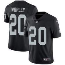 Men's Nike Oakland Raiders #20 Daryl Worley Black Team Color Vapor Untouchable Limited Player NFL Jersey