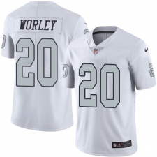Men's Nike Oakland Raiders #20 Daryl Worley Elite White Rush Vapor Untouchable NFL Jersey