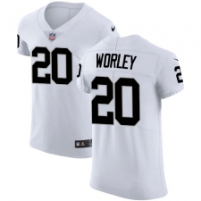Men's Nike Oakland Raiders #20 Daryl Worley White Vapor Untouchable Elite Player NFL Jersey