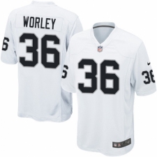 Men's Nike Oakland Raiders #36 Daryl Worley Game White NFL Jersey