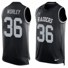 Men's Nike Oakland Raiders #36 Daryl Worley Limited Black Player Name & Number Tank Top NFL Jersey
