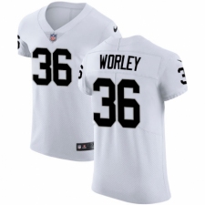 Men's Nike Oakland Raiders #36 Daryl Worley White Vapor Untouchable Elite Player NFL Jersey
