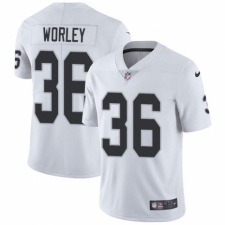 Men's Nike Oakland Raiders #36 Daryl Worley White Vapor Untouchable Limited Player NFL Jersey