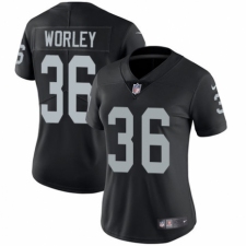 Women's Nike Oakland Raiders #36 Daryl Worley Black Team Color Vapor Untouchable Elite Player NFL Jersey