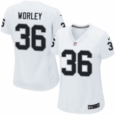 Women's Nike Oakland Raiders #36 Daryl Worley Game White NFL Jersey