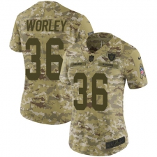 Women's Nike Oakland Raiders #36 Daryl Worley Limited Camo 2018 Salute to Service NFL Jersey