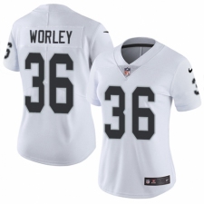 Women's Nike Oakland Raiders #36 Daryl Worley White Vapor Untouchable Elite Player NFL Jersey