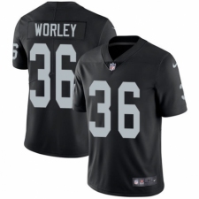 Youth Nike Oakland Raiders #36 Daryl Worley Black Team Color Vapor Untouchable Elite Player NFL Jersey