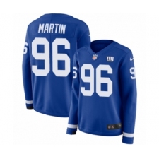 Women's Nike New York Giants #96 Kareem Martin Limited Royal Blue Therma Long Sleeve NFL Jersey