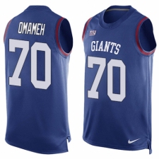 Men's Nike New York Giants #70 Patrick Omameh Limited Royal Blue Player Name & Number Tank Top NFL Jersey