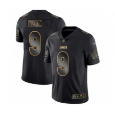 Men's New York Giants #9 Riley Dixon Black Gold Vapor Untouchable Limited Football Jersey