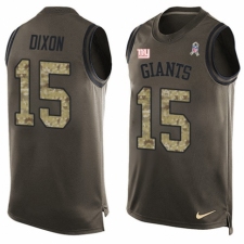 Men's Nike New York Giants #15 Riley Dixon Limited Green Salute to Service Tank Top NFL Jersey