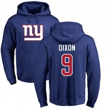 NFL Nike New York Giants #9 Riley Dixon Royal Blue Name & Number Logo Pullover Hoodie
