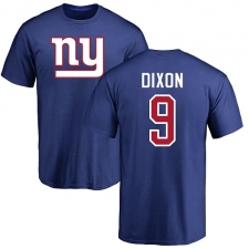 NFL Nike New York Giants #9 Riley Dixon Royal Blue Name & Number Logo T-Shirt