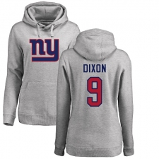 NFL Women's Nike New York Giants #9 Riley Dixon Ash Name & Number Logo Pullover Hoodie